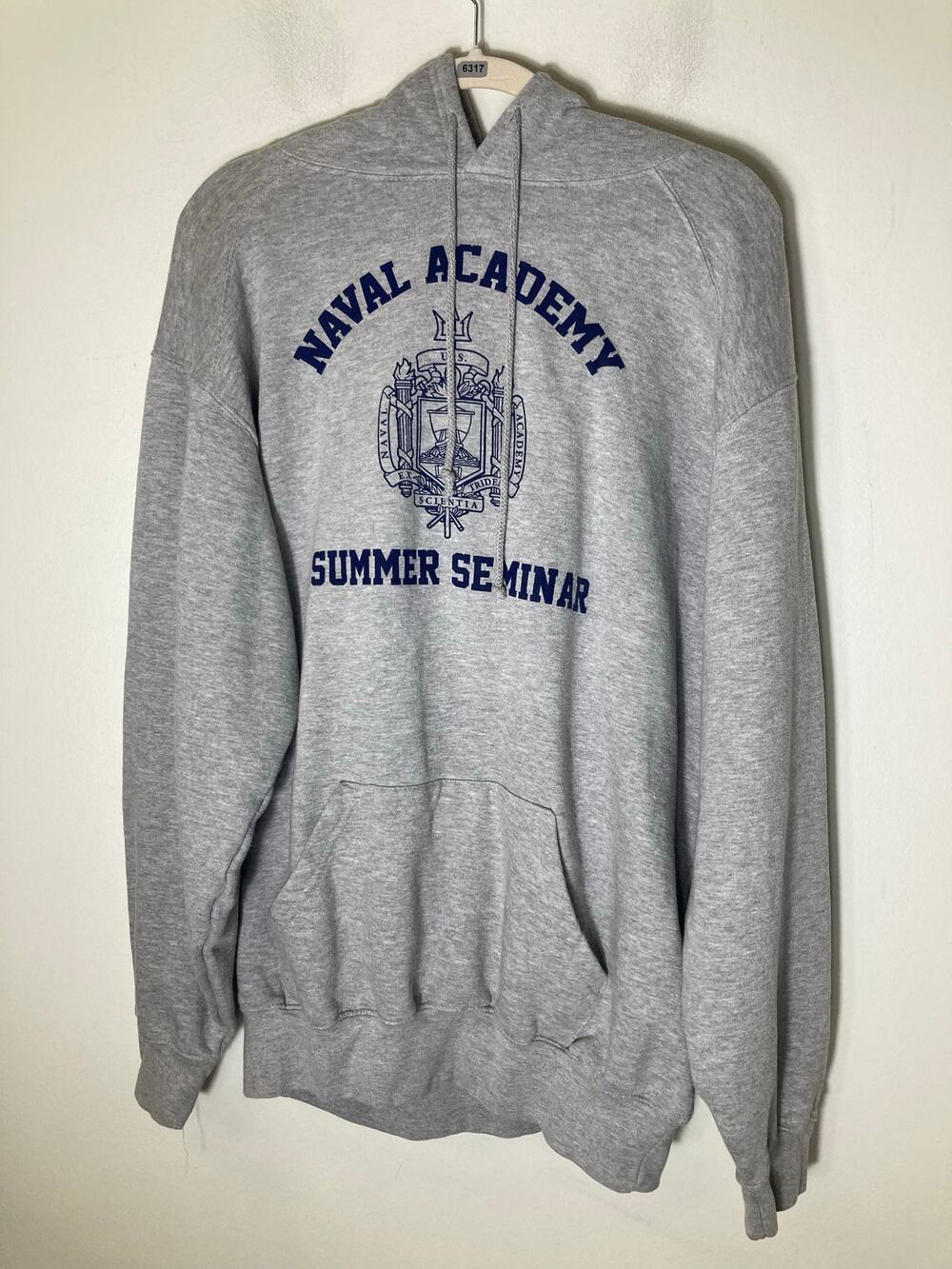 Men's Badger Sport "Naval Academy" Gray Hooded Sweatshirt Sz XL